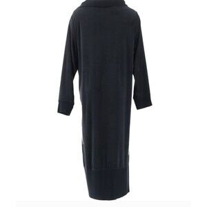 Carole Hochman Medium Charcoal Gray Silky Velour Lounger Textured Rib A368293